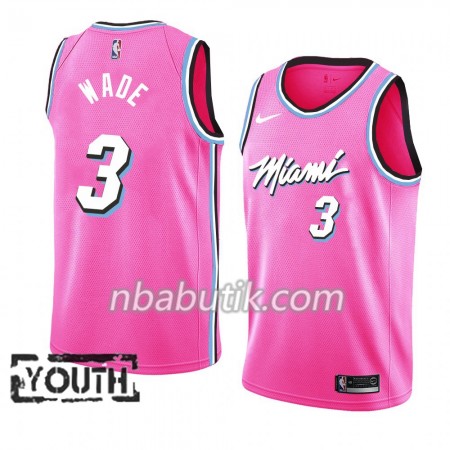 NBA Børn Trøje Miami Heat Dwyane Wade 3 2018-19 Nike Lyserød Swingman NBA Børn Trøje Miami Heat Dwyane Wade 3 2018-19 Nike Lyserød Swingman